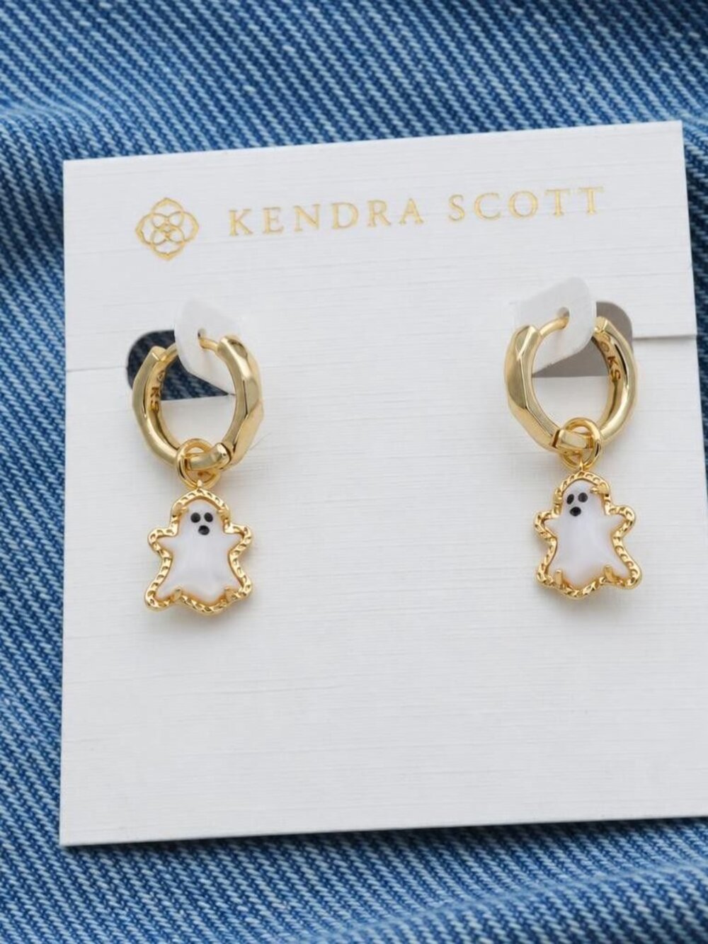 Kendra Scott Ghost Gold Convertible Huggie Earrings - Picture 2 of 2